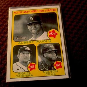 2022 Topps Heritage French Text #1 HR Leaders ALBERT PUJOLS/MIGUEL CABRERA /73